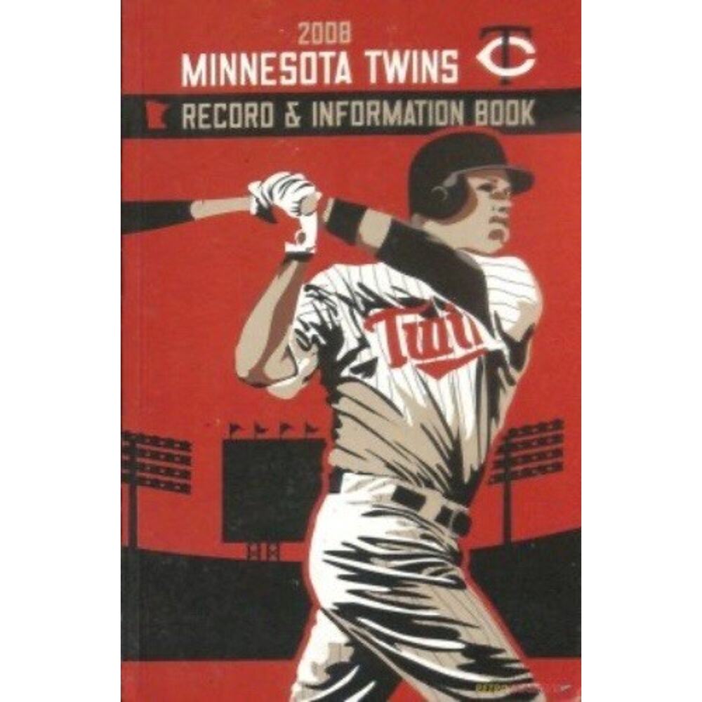 2008 Minnesota Twins Record & Information Book Cover On 12x8in Metal Sign